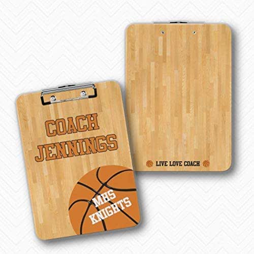 Personalized Double Sided Basketball Coach Clipboard