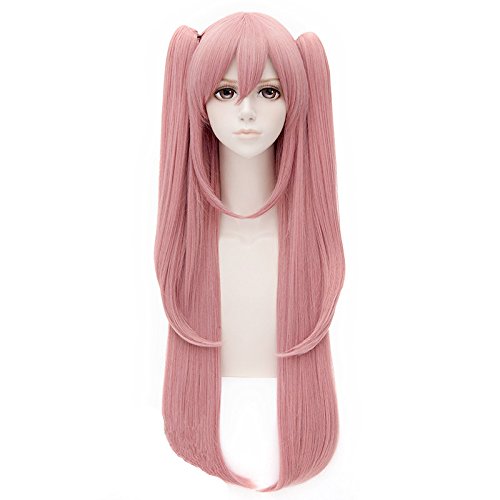 COSPLAZA Anime Cosplay Wigs Long Pink Hair Clip On Pony Synthetic Wig