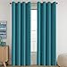 H.VERSAILTEX Blackout Thermal Insulated Living Room Curtains 84 inches Long Kids Boys Room Curtains for Bedroom - Room Darkening Window Treatment Grommet One Panel, Turquoise Blue, 52'W x 84'L