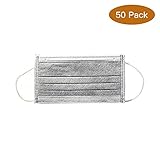 Healthcom Disposable Earloop Medical Surgical Four Layer Activated Carbon Filter Face Masks,Pack of 50
