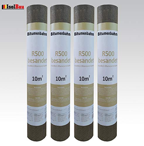 Isolbau Dachpappe R500 besandet - Profi Bitumenbahn zur Dachabdichtung - 40 m² (4 Rollen) – Bild 3