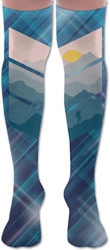 Hiking Sunrise Outdoor Camping Funny Summer Compression Socks Soccer Socks Knee High Sock Tall 25.5" For Running,Medical,Athletic,Edema,Diabetic,Varicose Veins,Travel,Pregnancy,Shin Splints,Nursing