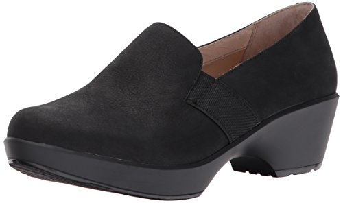 Dansko Women's Jessica Flat, Black Nubuck, 38 EU/7.5-8 M US
