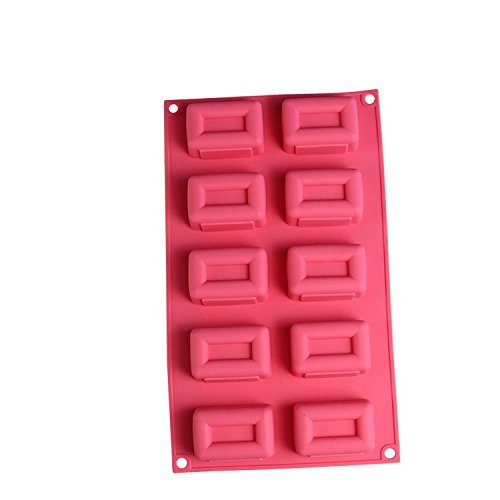 Moldiy Rectangular Baking Mold, Silicone Molds for Handmade soap, Jelly, Pudding, Cake Baking Tools,10 Cavity - Thumbnail 4