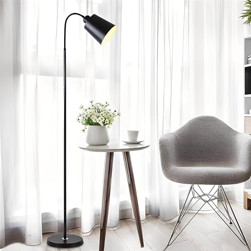 Beauenty Floor Lamp for Living Room,Modern Minimalist Floor Lighting,Adjustable Modern Floor Lamp with 3-Color Dimmable E27 Socket for Living Room,Bedroom & Office,Space-Saving Design(Black)