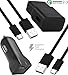 Samsung Galaxy S8 Plus Adaptive Fast Charger Type-C 2.0 Cable Kit by Boxgear {Wall Charger + Car Charger + 2 Type-C Cables} Fast Charging
