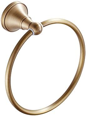 Bathroom Towel Ring Holder by BLISSPORTE Bath Hardware Hand Towel Ring Kitchen Antique Brass Round Ring Towel Rack Set Wall Mount Brushed