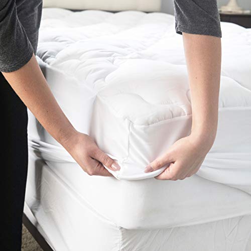 image for Roore Queen Mattress Pad Cover - Cooling Fitted Mattress Topper Quilte