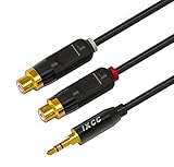 iXCC Premium Gold-Plated 3.5mm Male to 2 RCA Female Stereo Audio Y Adapter Extension Cable (1ft)