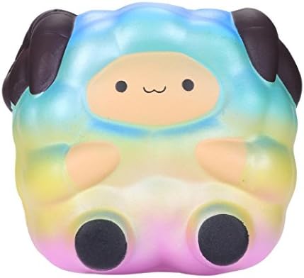 Roysberry - Jumbo Slow Rising Rainbow Sheep, Cute Stress Relief Toys Ball Super Soft Kawaii Macaroon Toys Stress Ball for Adults 3D Puzzle Toys for Kids