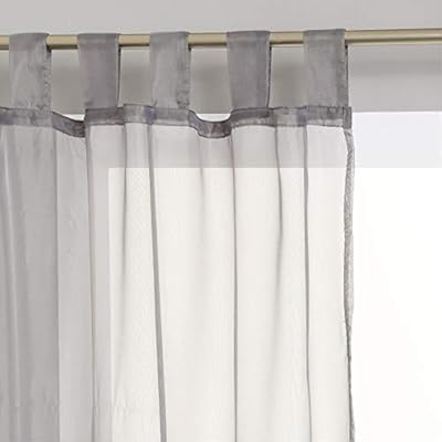 Set Of 2 Tab Top Net Curtains Ready To Hang 140 X 240cm Colour