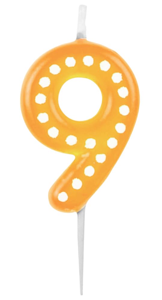 amscan 9900909 Dots 9 Digital Candle