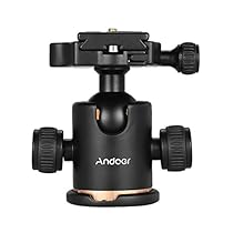 Andoer Camera Ball Head Tripod Head with Quick Release Plate Fits with Arca-type quick-release system Max Load 8kg for Canon 5D markII III Rebel T6 Nikon D etc