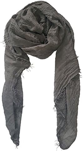SoLineSolid Color Tassels Scarves Shawl Blanket Warm Warp lightweight Large Scarf for Women (Ta_Gray)