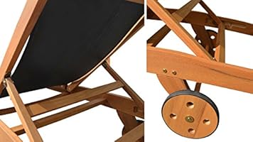 Oviala Bain De Soleil En Bois Et Textilene Amazon Fr Jardin