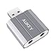 AUKEY USB Audio Adapter, Aluminum External Stereo Sound Card with 3.5mm Headphone and Microphone Jacks for Laptops and Desktop Computers (Grey)