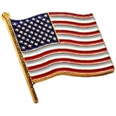US Flag Lapel Pin, Stars Stripes Patriotic American Flag Enamel Pin, Zinc Alloy 1"