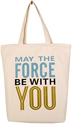 ESCENTO May the Force be With You - Star Wars Eco Friendly Linen Canvas Tote Grocery Bag