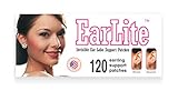 EarLite 120 (60 Ea X 2 Packs) Invisible Earring Ear Support Waterproof Patches in ZipLock Pouch - Made in USA