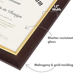 Americanflat Ornate 8.5x11 Diploma Frame in
