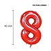 40 Inch Red Jumbo Digital 8 Number Balloons Huge Giant Balloons Foil Mylar Number Balloons for Birthday Party,Wedding, Bridal Shower Engagement Photo Shoot, Anniversary