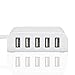 40W 8 Amps 5 Port High Speed USB Charger with IDD Technology (Intelligent Device Detection) iOS & Android Devices and Every Other Device with an USB Port - White - KabelDirekt
