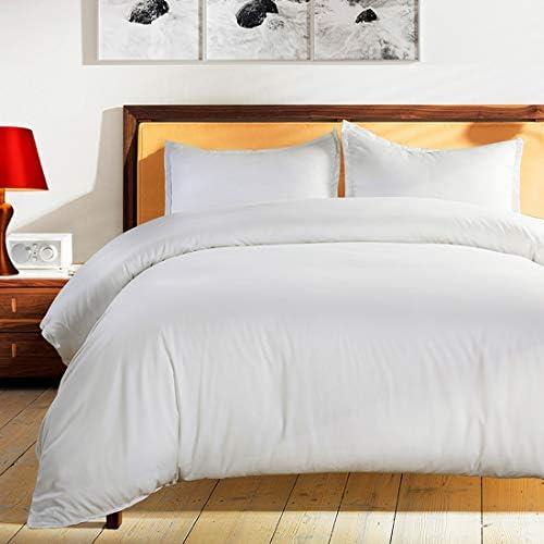 Bedding Duvet Cover Set King White -Premium With Zipper Closure Hotel Quality Hypoallergenic Wrinkle and Fade Resistant Ultra Soft -3 Piece-1 Soft Microfiber Duvet Cover Matching 2 Pillow Shams