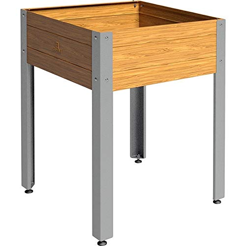 Suinga Mesa DE Cultivo Acero Galvanizado Efecto Madera. Largo 72cm ...