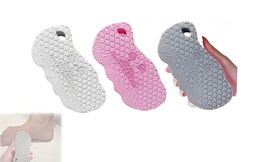 Magic Exfoliating Bath Sponge | Upgraded Dead Skin Remover, Soft Body Scrubber, Shower Sponge, Adults & Kids (3PCS-Pink+Grey+White)