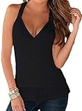 PinupArt Women's Lace Back Wrap Halter Top