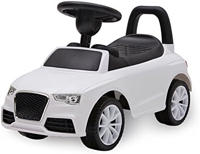 Push Ride on Cars for Toddlers Baby Racer With Car Horn Sounds&Music, White