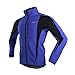 ARSUXEO Winter Warm UP Thermal Softshell Cycling Jacket Windproof Waterproof Bicycle MTB Mountain Bike Clothes 15-K Blue Size XX-Large
