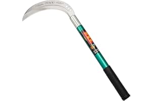 ZELIN Steel Grass Sickle,Clearing Sickle,Brush Clearing Sickle with Carbon Steel Blade and Aluminum Handle - Multipurpose Gardening Weeding Grass Sickle and Professional Farming Safety Sickle (Round Handle)