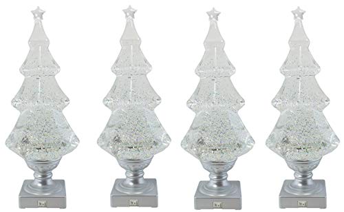 Grasslands Road Light-up Glitter Christmas Tree (Pack of 4 White)