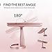 EASEHOLD Makeup Vanity Mirror with 2X 3X Magnifying Dimmable 21 LED Lighted Desk Mirror Adjustable 180 Degree Rotation Touch Screen Dual Power Supply Countertop Portable Tri-Fold Mirror