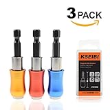 KSEIBI Universal 1/4in. Quick Release Screwdriver Bits Holder For Quick and Easy Bit Changes, Pack of 3 Piece.