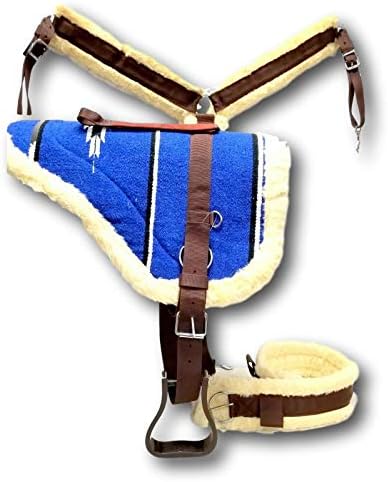 D.A. Brand Blue Navajo Bareback Pad w/Girth/ Breast Collar Full Horse Tack
