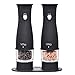 Vina Electronic Salt and Pepper Grinder Set, Battery Powered, LED Light, Plastic Body Automatic Salt Pepper Mill with Matching Stand, Pack of 2, Black