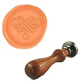 MDLG Vintage Filigree Heart Custom Picture Logo Love Wedding Invitation Wax Seal Sealing Stamp Rosewood Handle Set