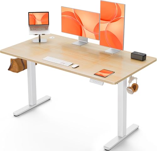 ErGear Höhenverstellbarer Schreibtisch 120x60cm 4-Speicher Geteilte Platte