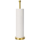 Songtec Gold Toilet Paper Holder Stand with Reserve, Floor Standing Tisse Roll Holder for 4 Rolls, Compact Design Bathroom Toilet Paper Storage - Gold