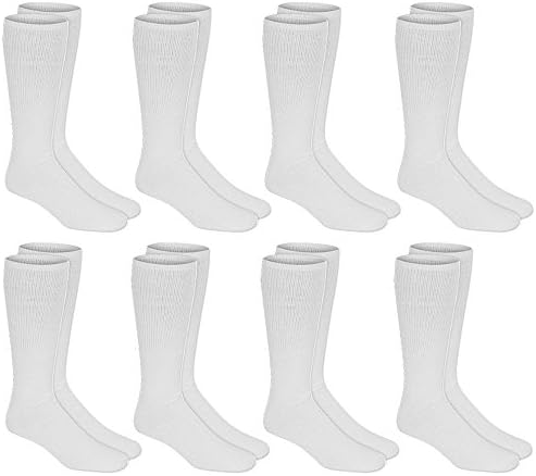 8 Pack Men's Cotton Rich Sport Socks (7-11 UK, White)
