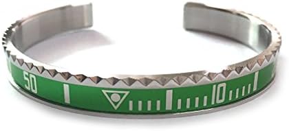 Fashion loft Marine Dial Steel Speedometer Bangle Inspired by Watch Bezel Submariner