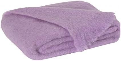 Luxury 100% Fine Mohair Throw Blankets – Exclusive Designer Accent Throws Made in New Zealand, Heirloom Quality In 30 Solid Colors (Lilac)