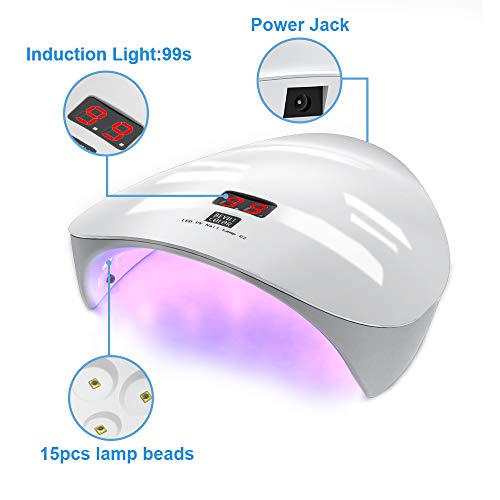 Nail Dryer, VersionTECH. Nail Lamp, UV LED Gel Nail Lamp with Nail File, 45W Curing Light to Manicure Pedicure Gel Nail Polish Starter Kit with Sensor 99s Timer for Gel Nail Polish Nail Art Nail Salon