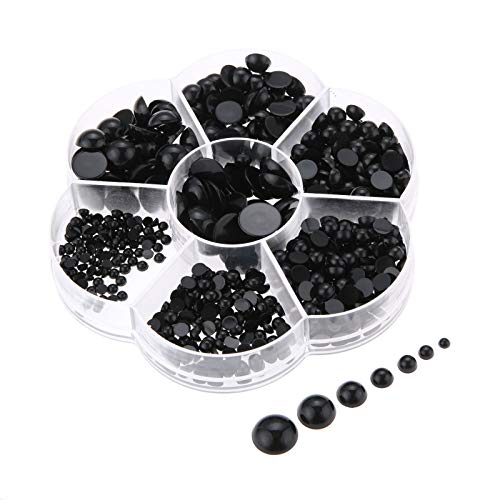Yetaha 500PCS Black Plastic Round Eyes, Flatback Eyes, Craft Doll Eyes for Stuffed Crochet Animals Teddy Bear DIY Craft Doll Making Supplies