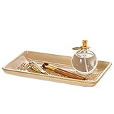 Shannon Vanity Tray for Dresser, Decorative Cosmetics Organizer, Guest Towel Holder Tray for Arranging Perfume/ Jewelry/ Makeup- Elegant Bathroom Accessories