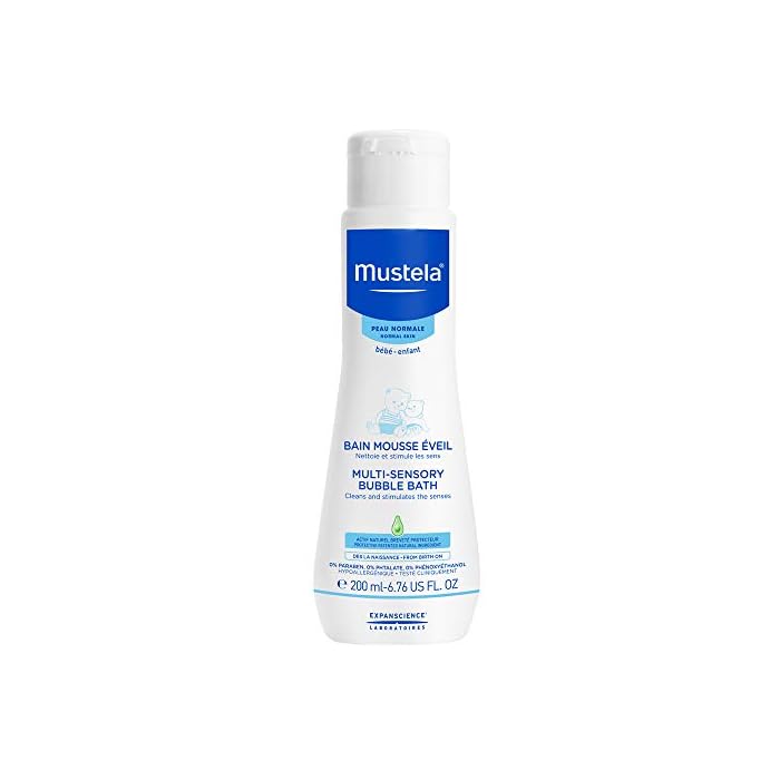Mustela Multi-Sensory Bubble Bath, Baby Bubble Bath with Natural Avocado Perseose, Tear-Free, 6.7 Fl. Oz