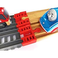 TrainLab Track Adapters Compatible with Trackmaster (2014+) to Wooden Railway Train Tracks (2pc) (Red)