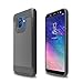 IDEA LINE Samsung Galaxy A6 Case with Tempered Glass Screen Protector, Heavy Duty Hybrid Hard Shockproof Slim Fit Brushed Anti-Fingerprint Cover - Black